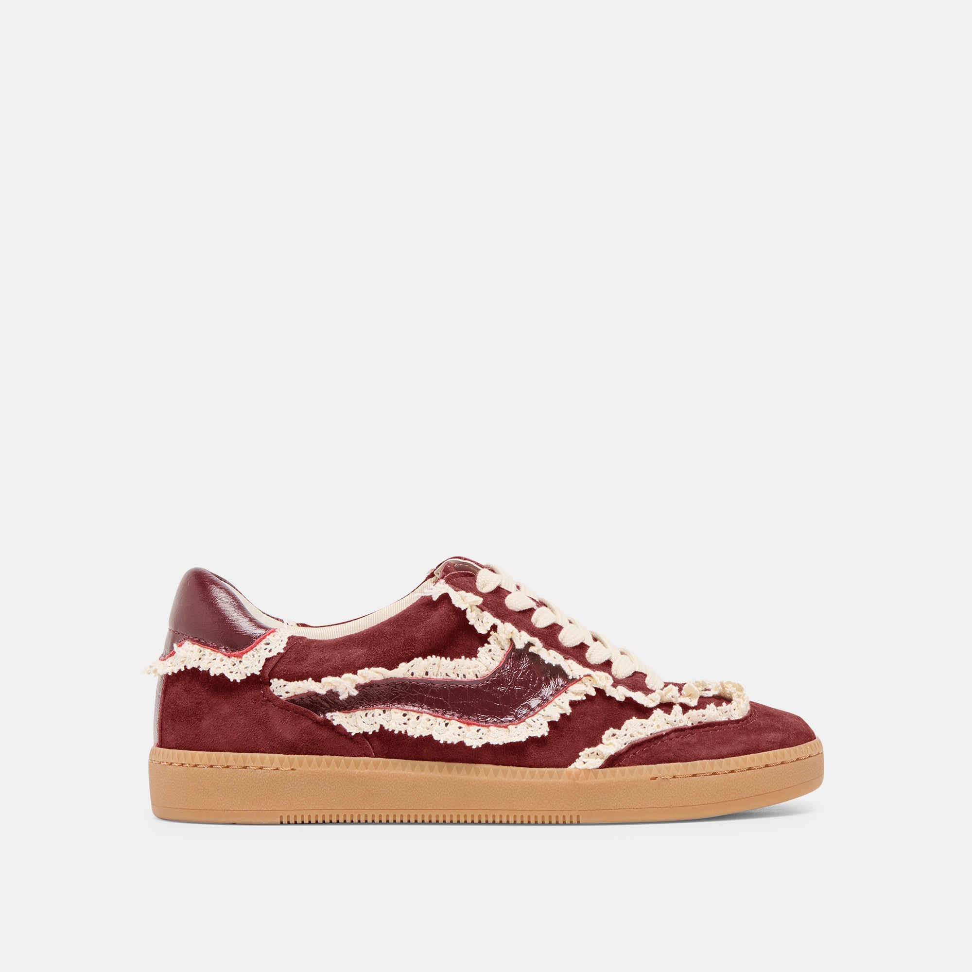 Notice Lace Oxblood Suede Sneakers / Dolce Vita