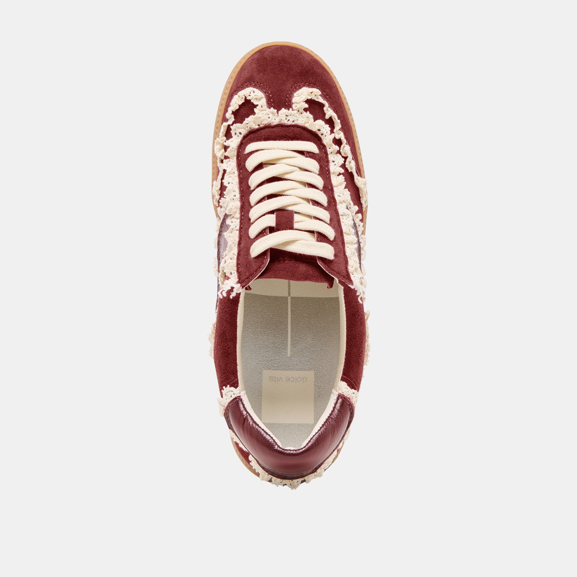 Notice Lace Oxblood Suede Sneakers / Dolce Vita