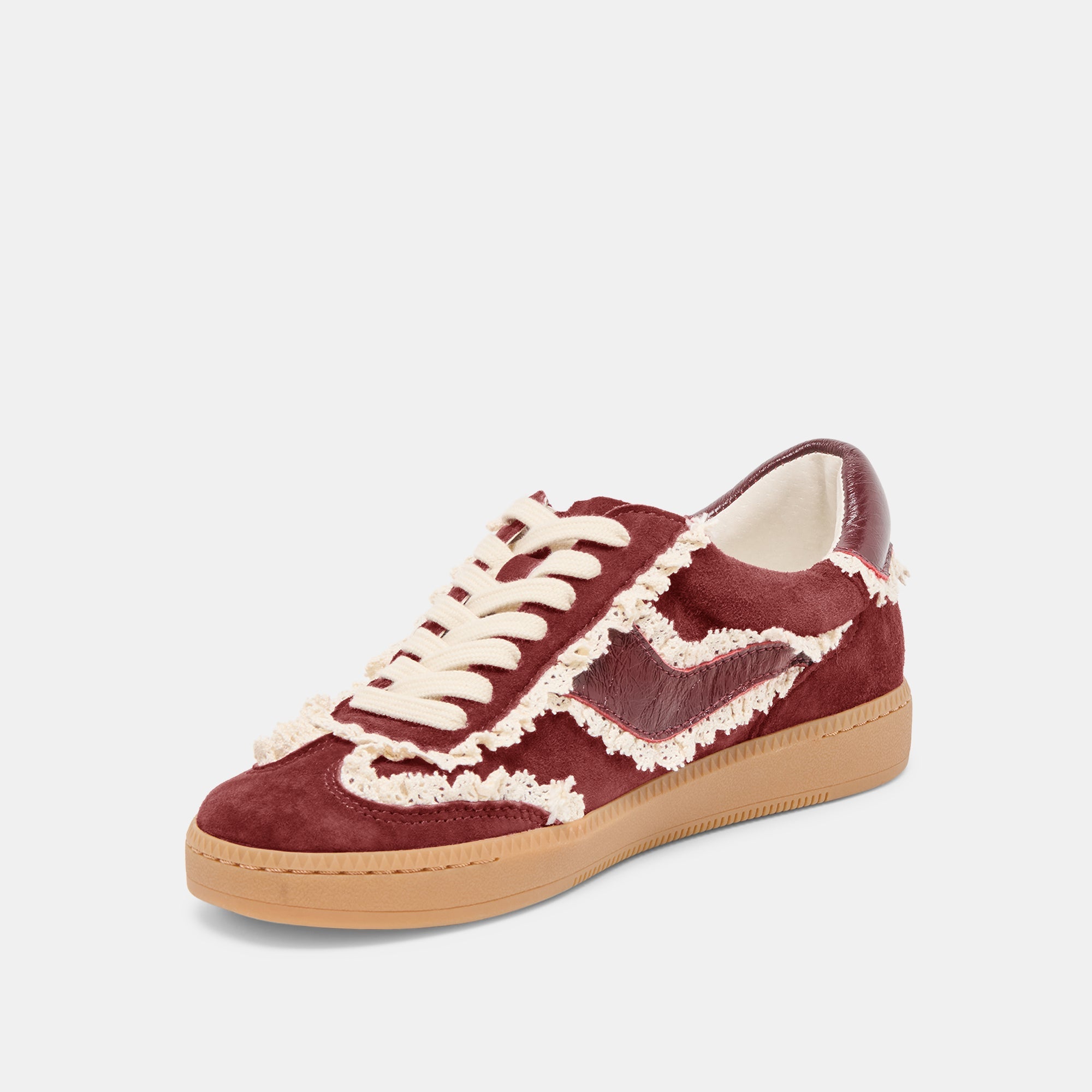Notice Lace Oxblood Suede Sneakers / Dolce Vita