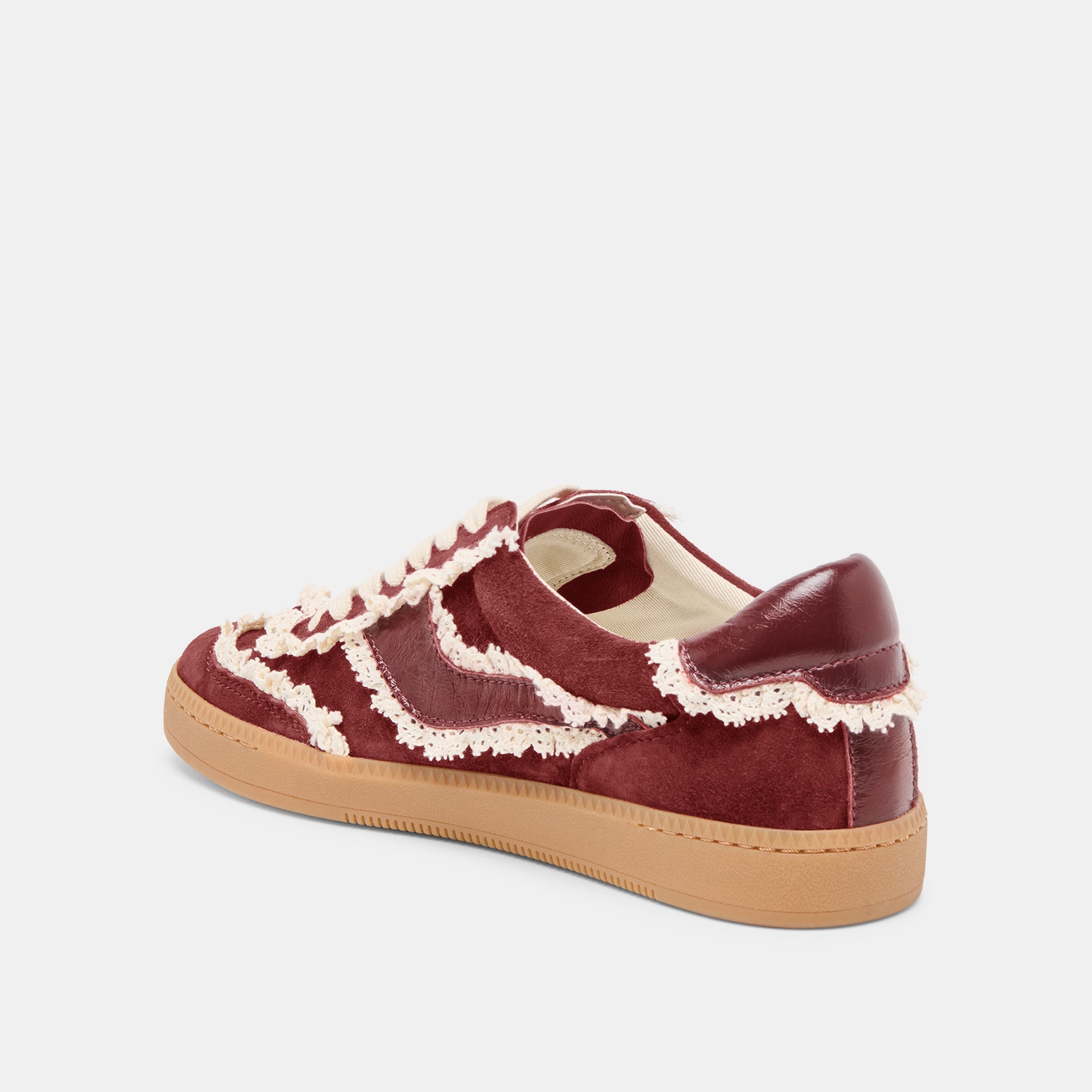 Notice Lace Oxblood Suede Sneakers / Dolce Vita