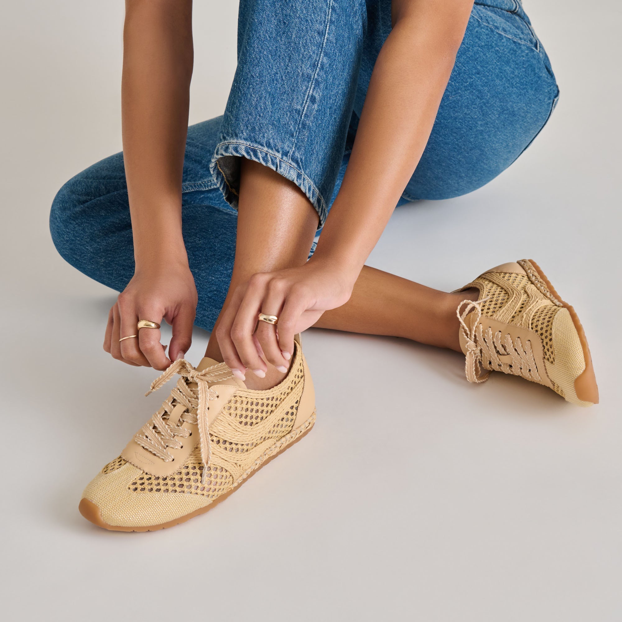 Dream Lt Natural Woven Raffia Sneakers / Dolce Vita