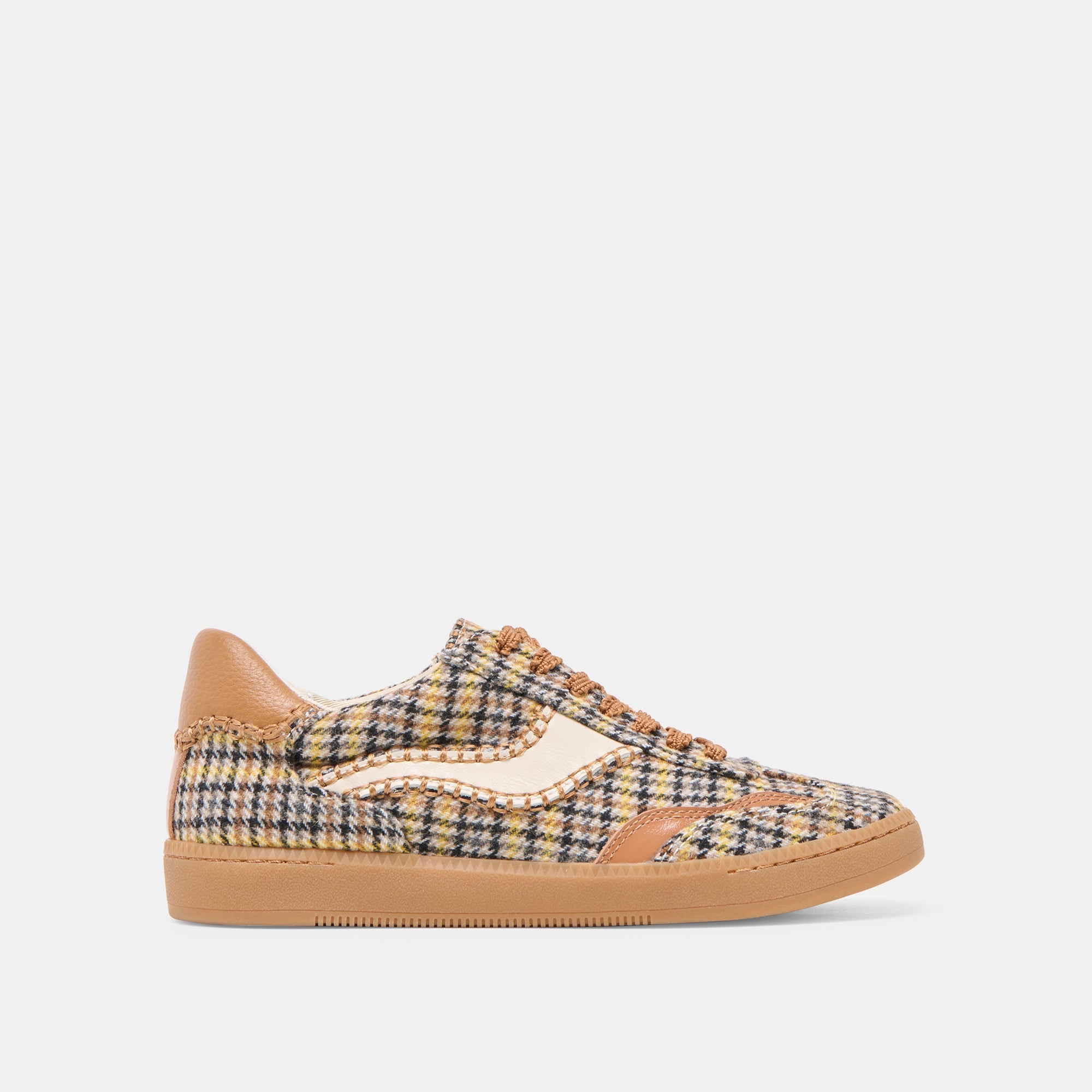 Notice Stitch Yellow Plaid Tweed Sneakers / Dolce Vita