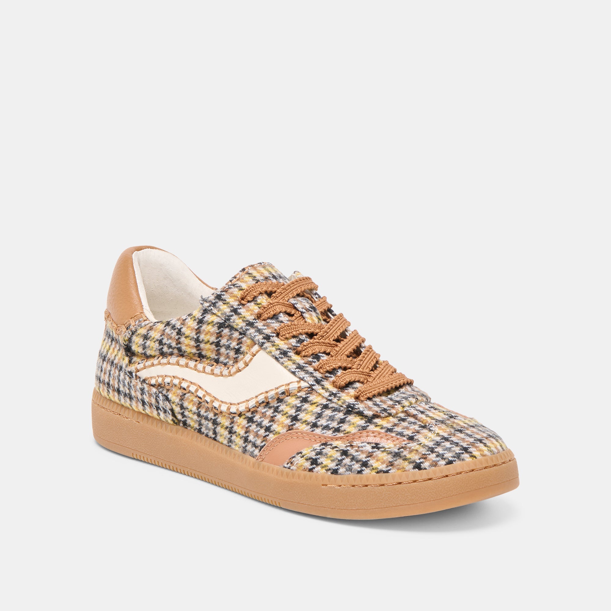 Notice Stitch Yellow Plaid Tweed Sneakers / Dolce Vita