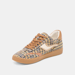 Notice Stitch Yellow Plaid Tweed Sneakers / Dolce Vita