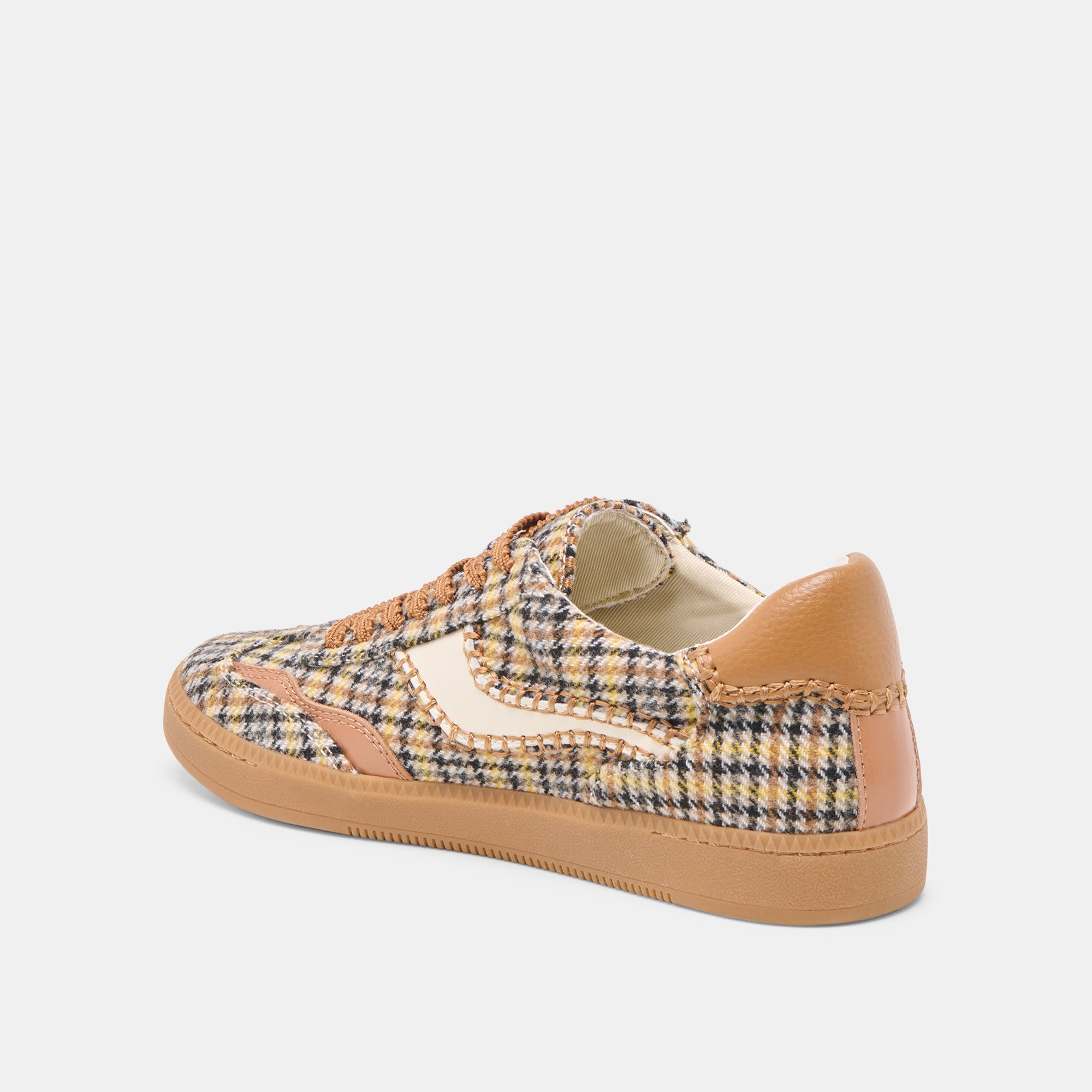 Notice Stitch Yellow Plaid Tweed Sneakers / Dolce Vita