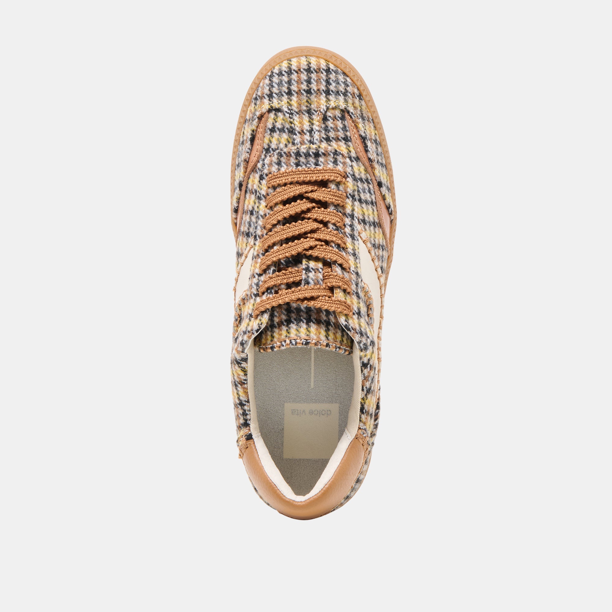 Notice Stitch Yellow Plaid Tweed Sneakers / Dolce Vita