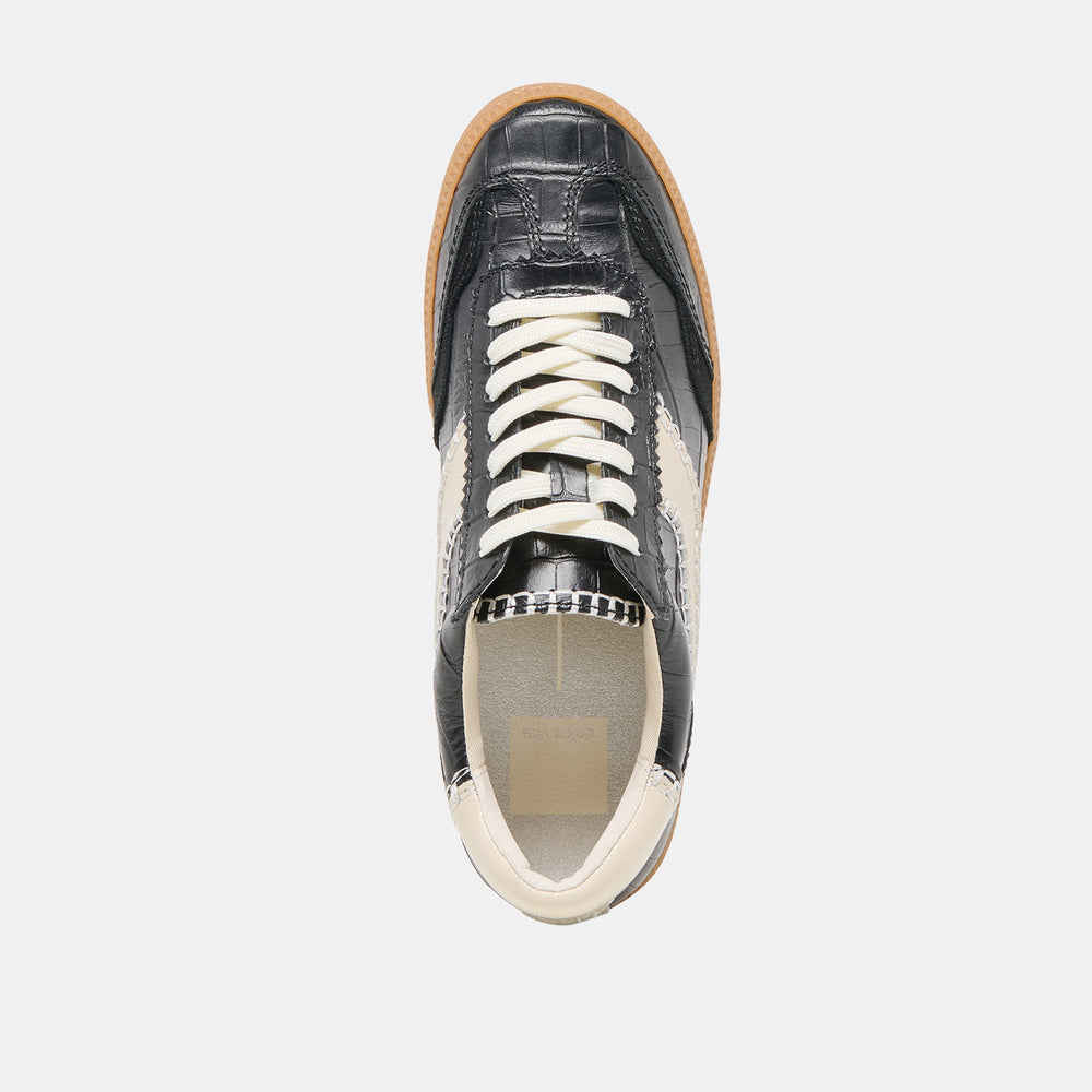 NOTICE STITCH SNEAKERS NOIR CROCO EMBOSSED LEATHER
 – Dolce Vita / Dolce Vita