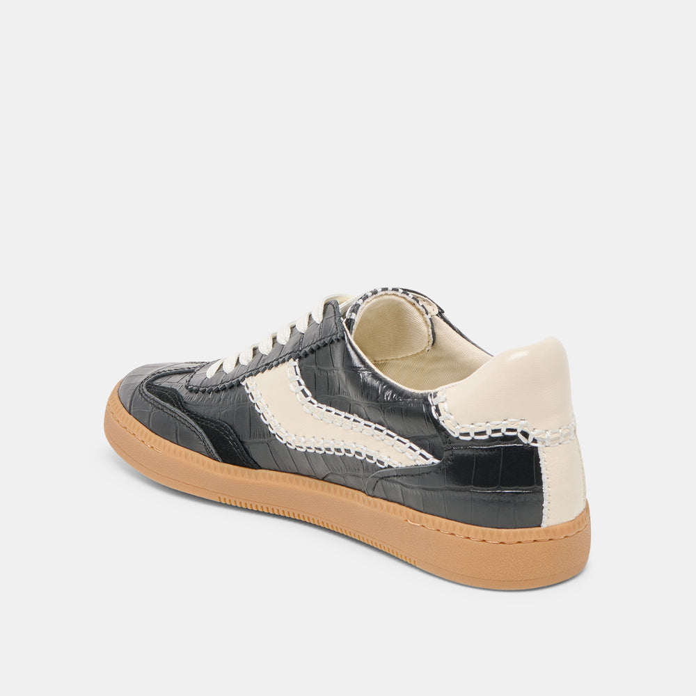NOTICE STITCH SNEAKERS NOIR CROCO EMBOSSED LEATHER
 – Dolce Vita / Dolce Vita