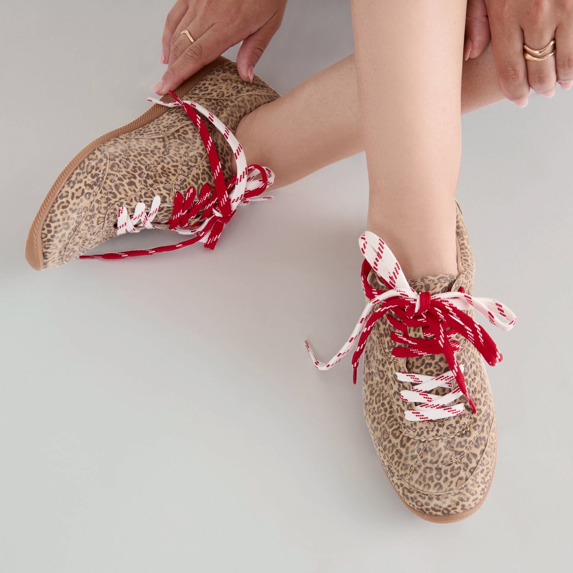 Laini Tan Leopard Printed Suede Sneakers / Dolce Vita