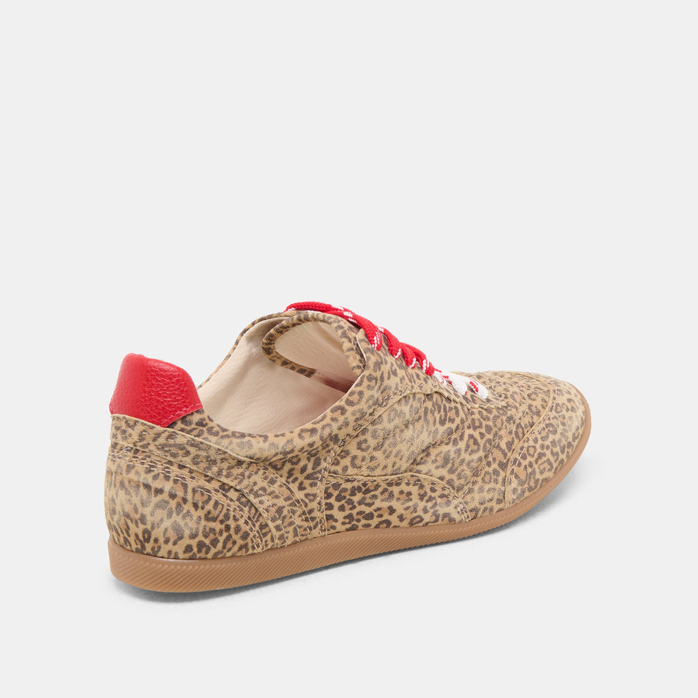 Laini Tan Leopard Printed Suede Sneakers / Dolce Vita
