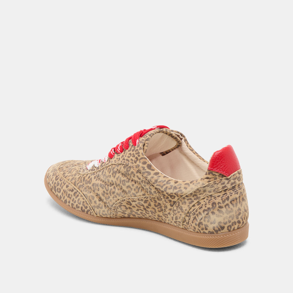 Laini Tan Leopard Printed Suede Sneakers / Dolce Vita