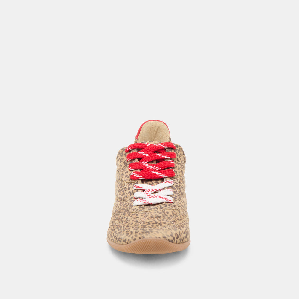 Laini Tan Leopard Printed Suede Sneakers / Dolce Vita