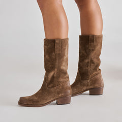 Romie Chocolate Suede Boots / Dolce Vita