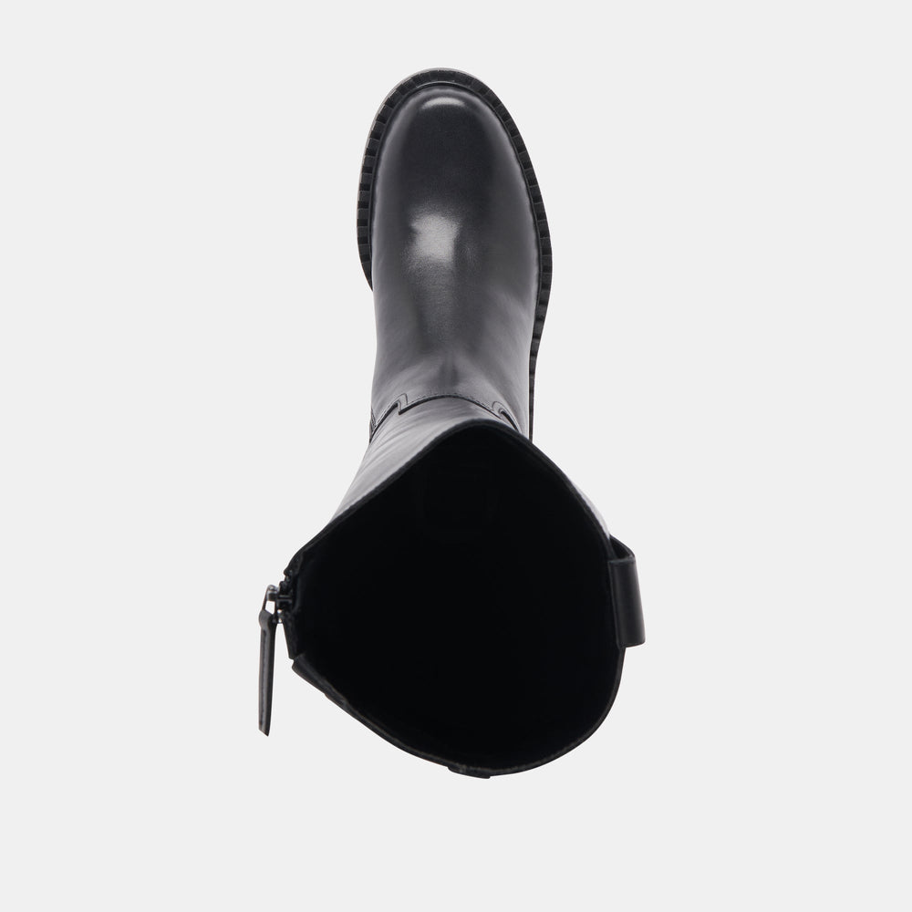 Glory H2O Waterproof Black Leather Wide Calf Boots / Dolce Vita