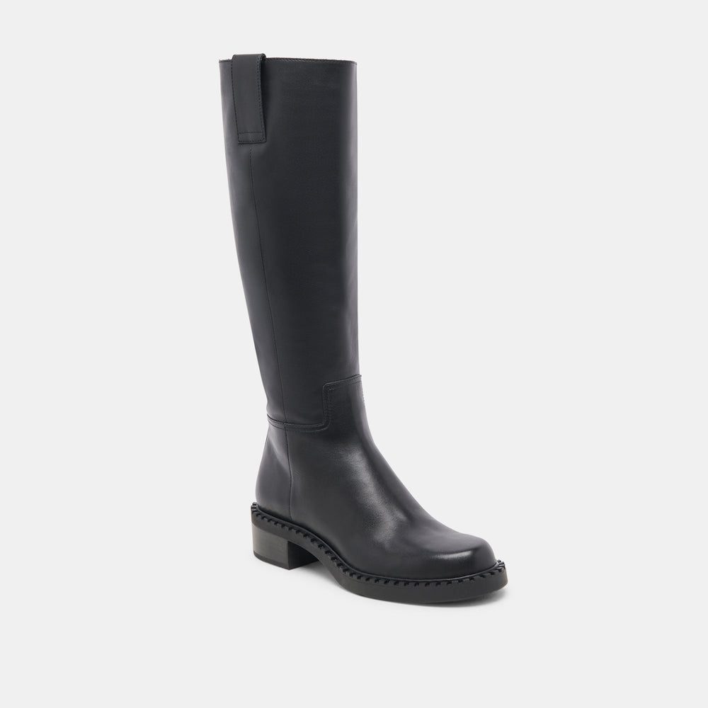 Glory H2O Waterproof Black Leather Wide Calf Boots / Dolce Vita
