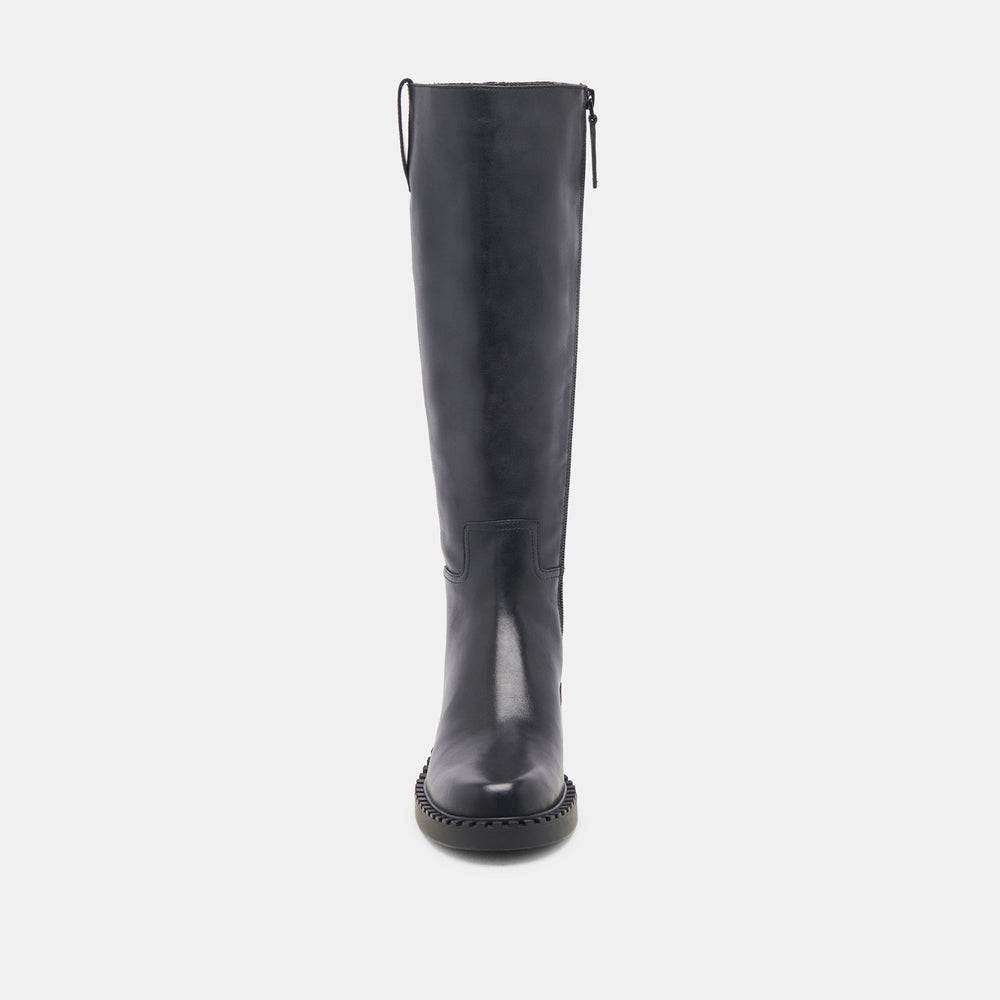 Glory H2O Waterproof Black Leather Wide Calf Boots / Dolce Vita