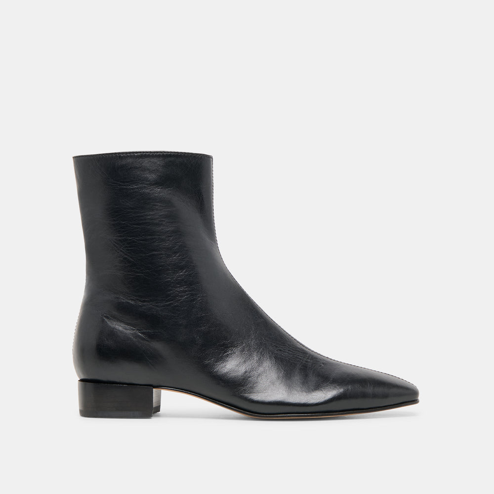 Tarine Black Leather Booties / Dolce Vita