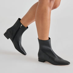 Tarine Black Leather Booties / Dolce Vita
