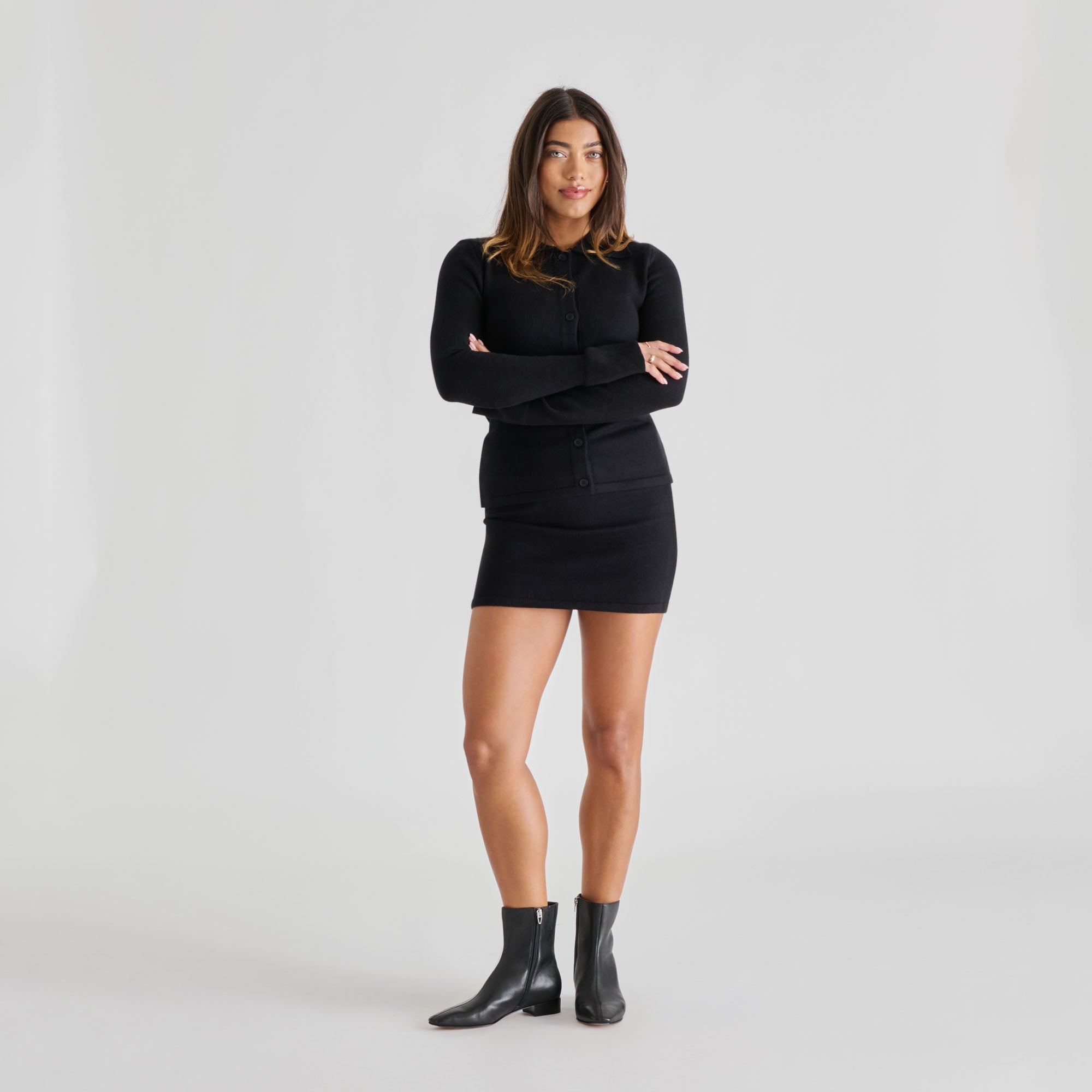Tarine Black Leather Booties / Dolce Vita