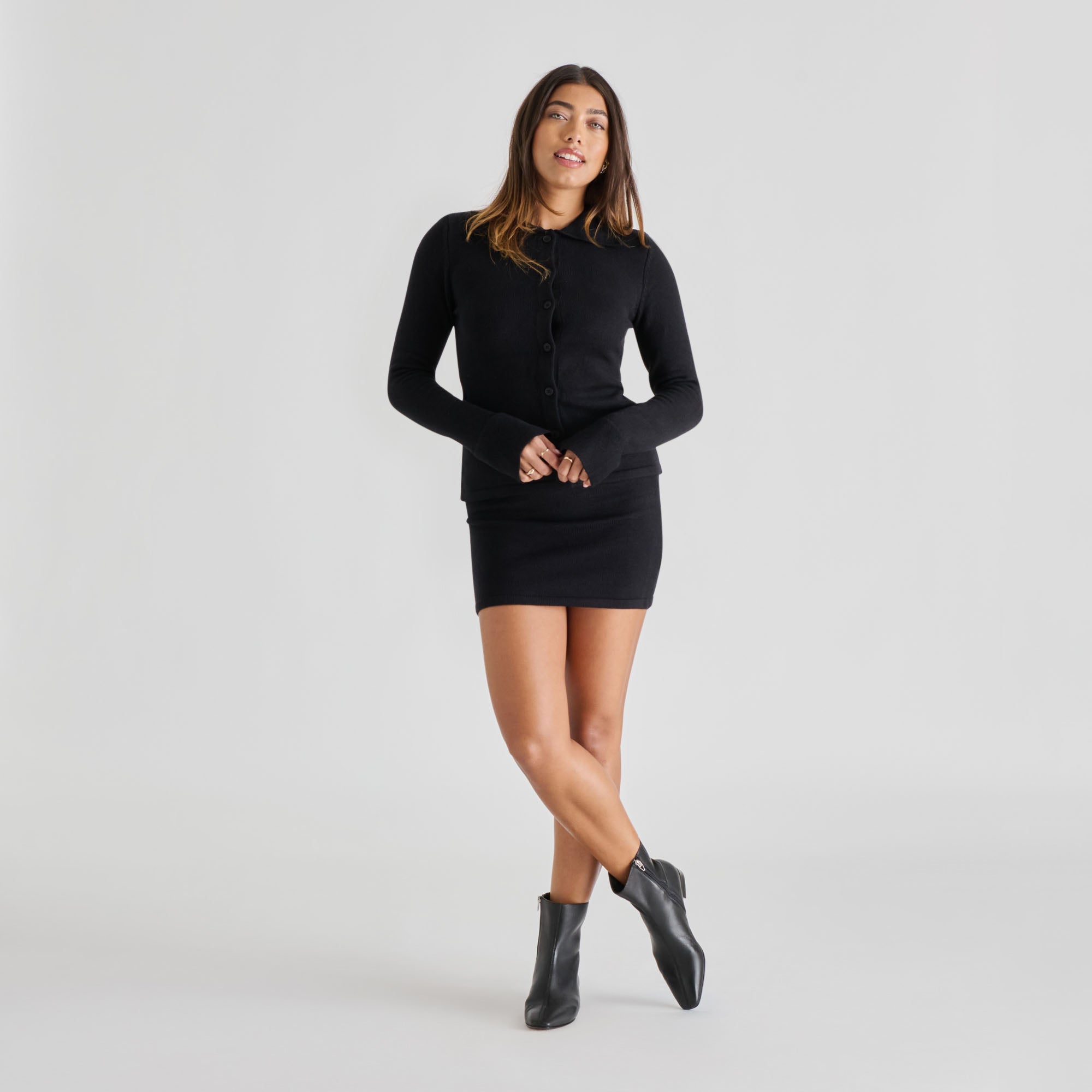 Tarine Black Leather Booties / Dolce Vita