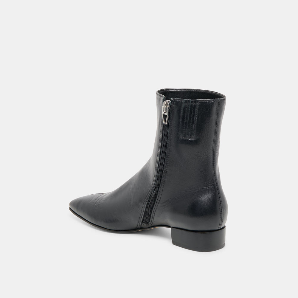 Tarine Black Leather Booties / Dolce Vita