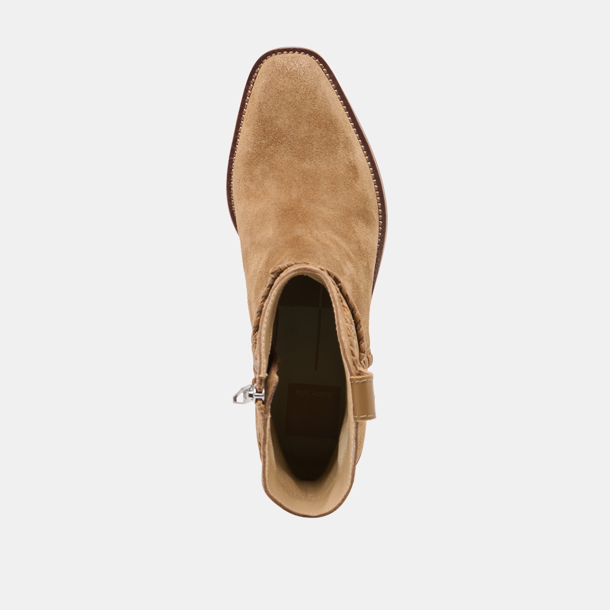 RUDO Lt Brown Suede Western Pointed-Toe Ankle Boots / Dolce Vita