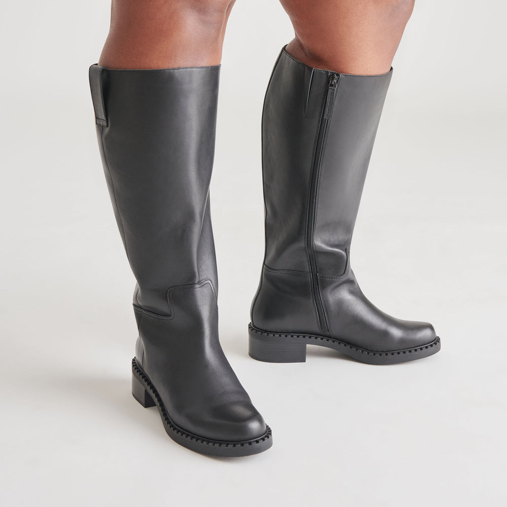 Glory H2O Waterproof Black Leather Extra Wide Calf Boots / Dolce Vita