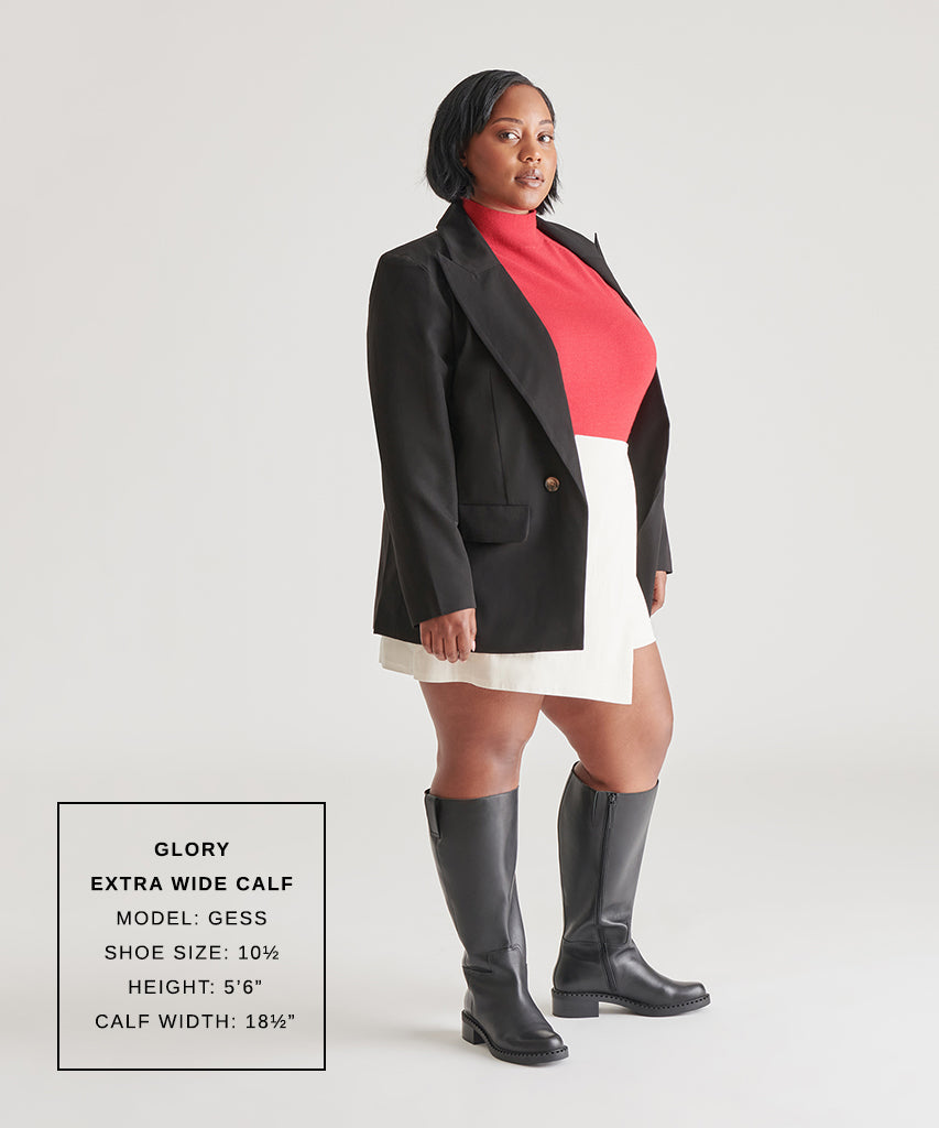 Glory H2O Waterproof Black Leather Extra Wide Calf Boots / Dolce Vita