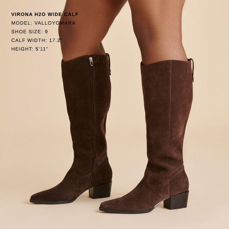 Virona H2O Waterproof Dk Brown Suede Wide Calf Boots / Dolce Vita