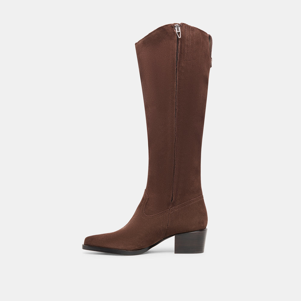 Virona H2O Waterproof Dk Brown Suede Wide Calf Boots / Dolce Vita