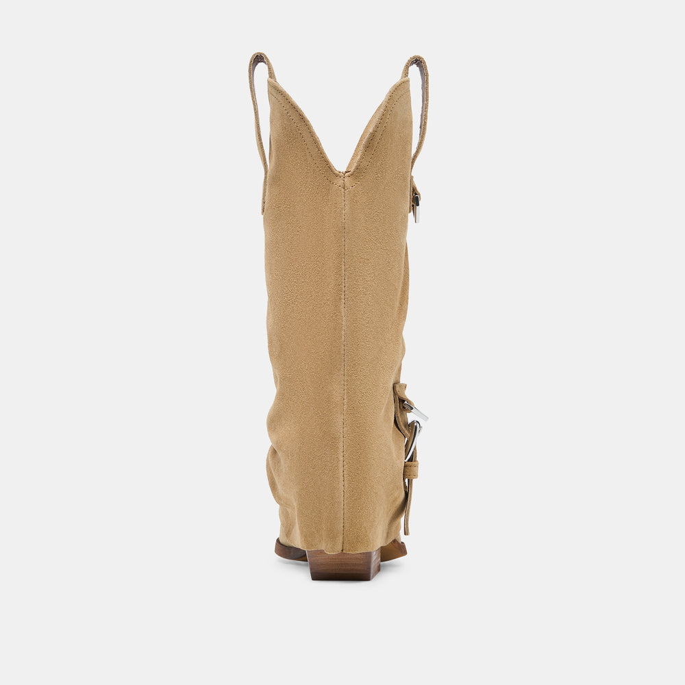 ROGUE Camel Suede Mid-Calf Western Slouch Boots / Dolce Vita