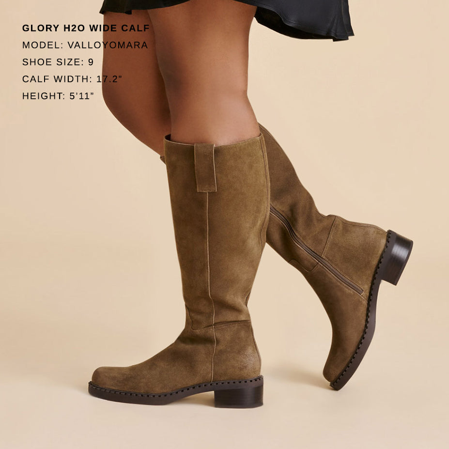 Glory H2O Waterproof Olive Suede Wide Calf Boots / Dolce Vita