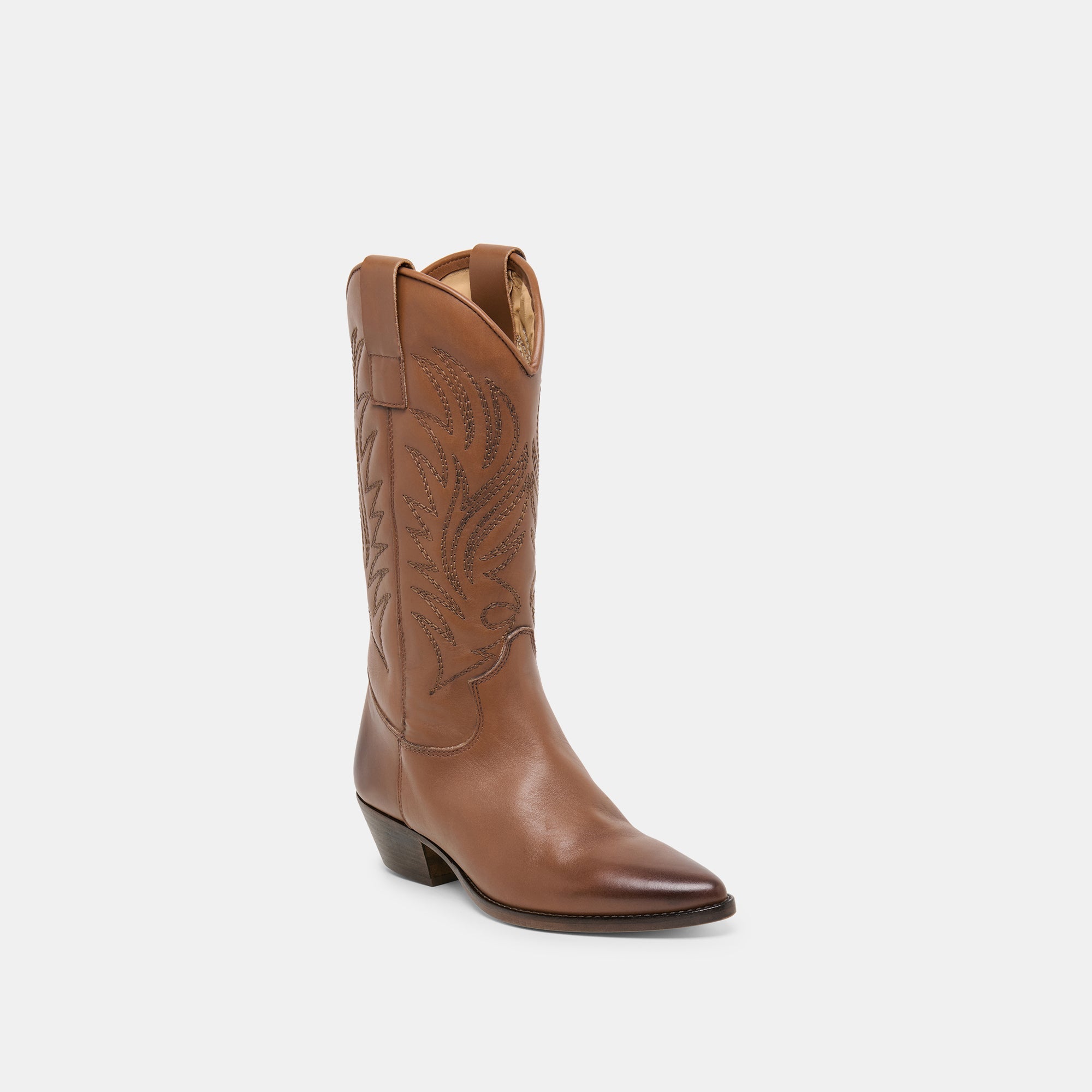 Tanner Chestnut Leather Boots / Dolce Vita