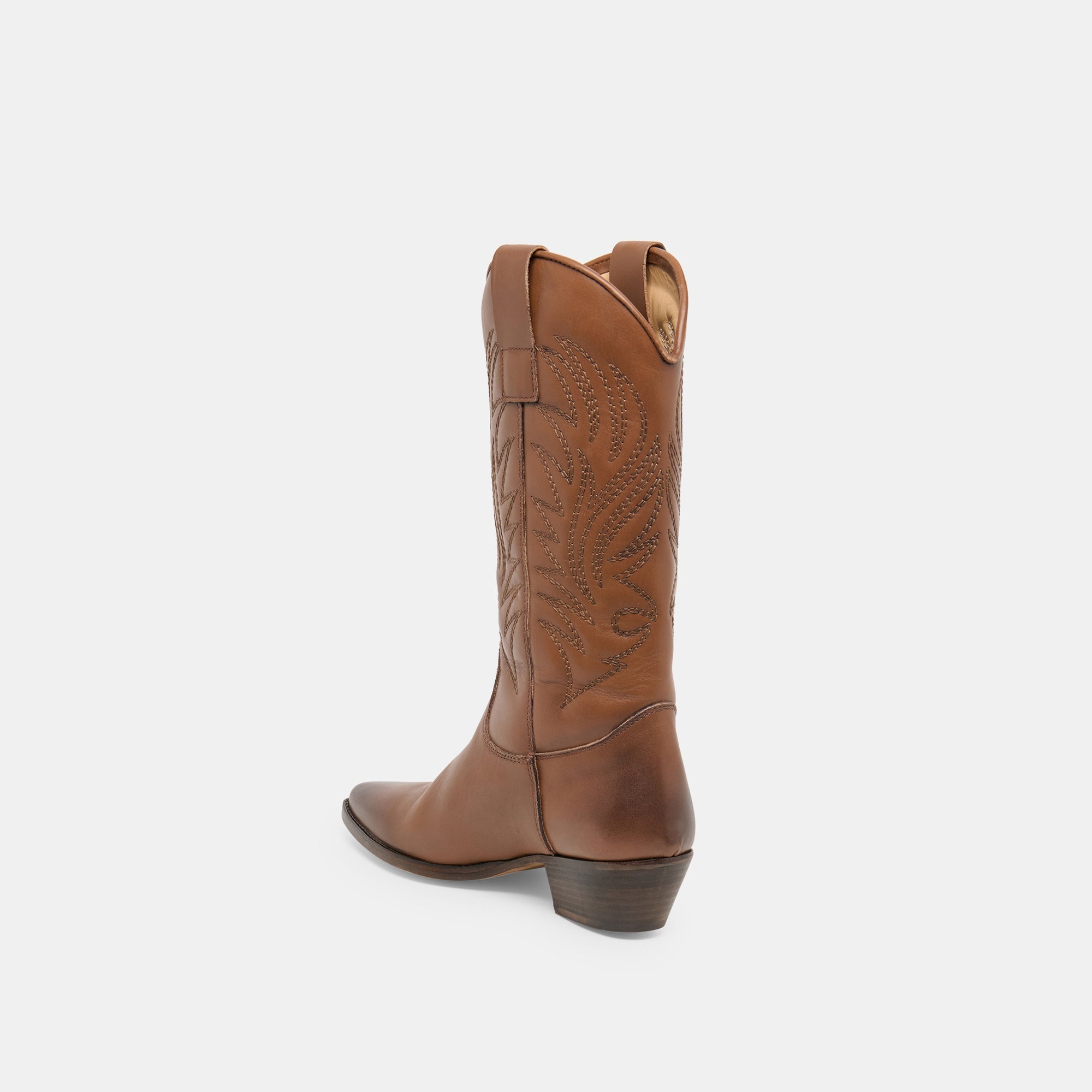 Tanner Chestnut Leather Boots / Dolce Vita