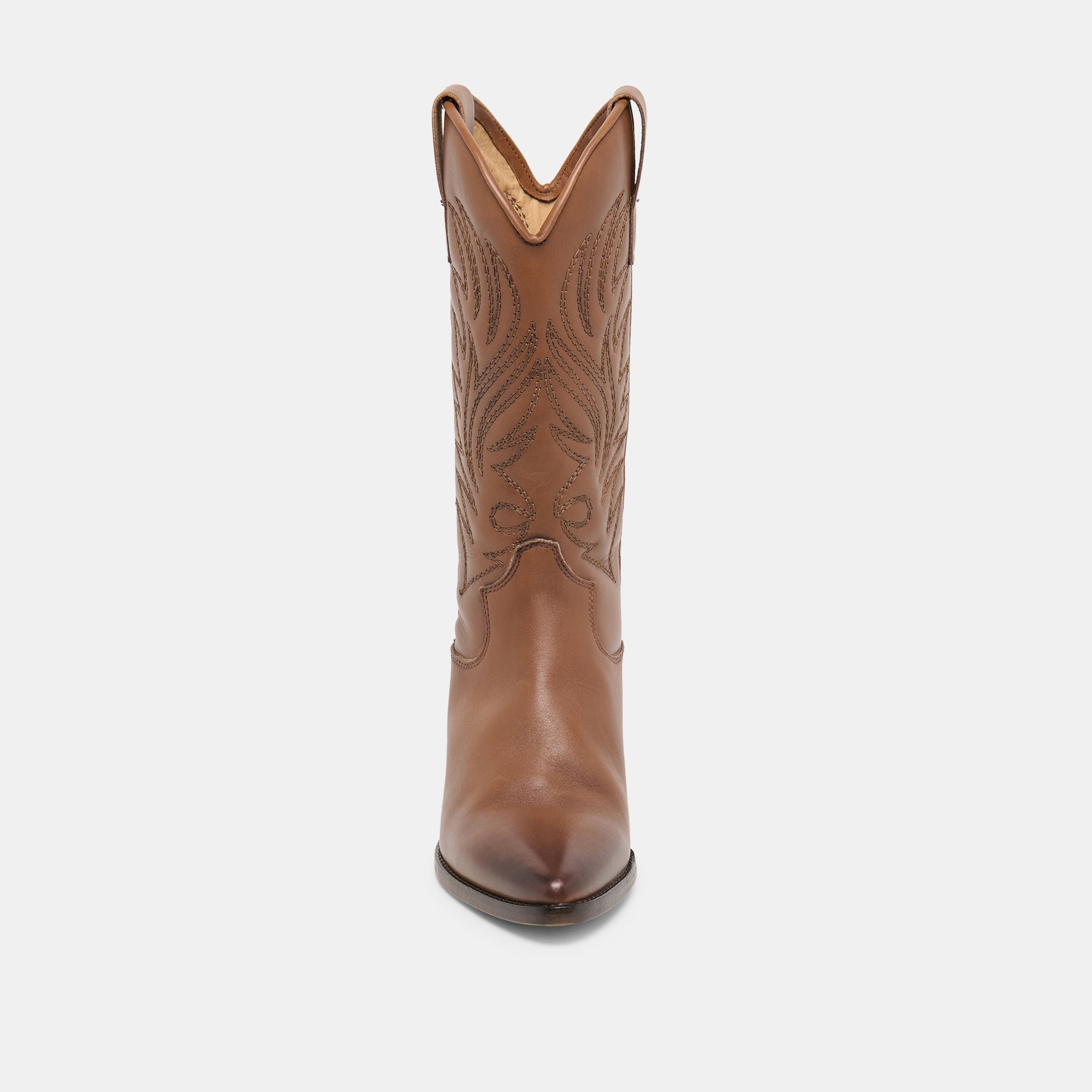 Tanner Chestnut Leather Boots / Dolce Vita