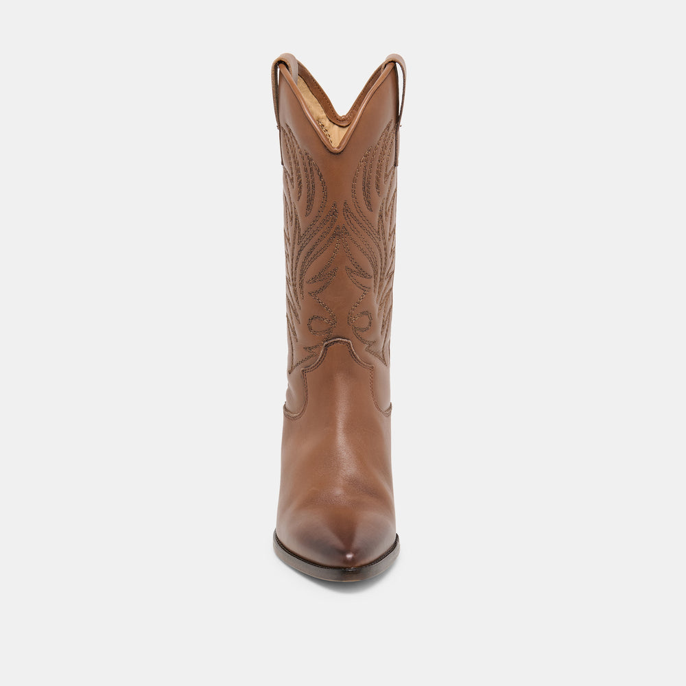 Tanner Chestnut Leather Boots / Dolce Vita