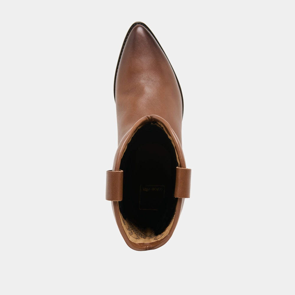Tanner Chestnut Leather Boots / Dolce Vita
