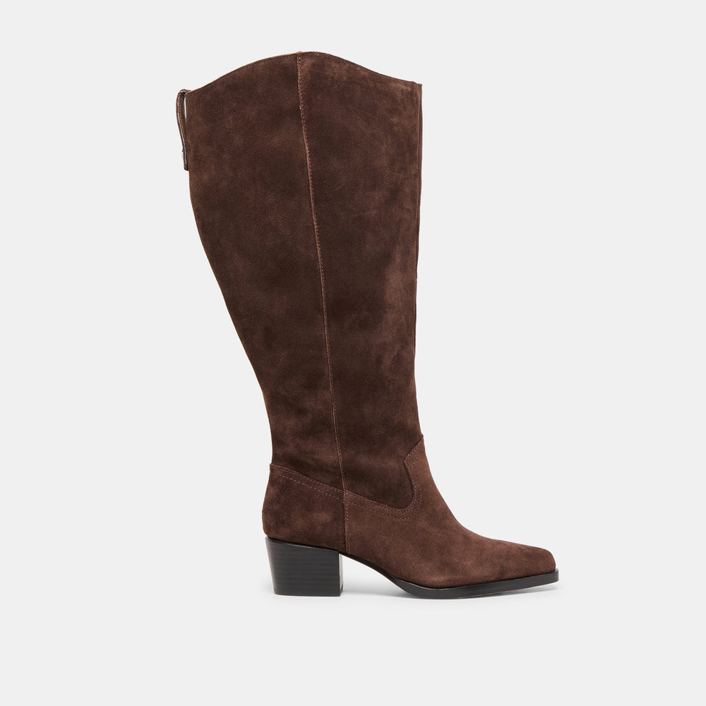 Virona H2O Waterproof Dk Brown Suede Extra Wide Calf Boots / Dolce Vita