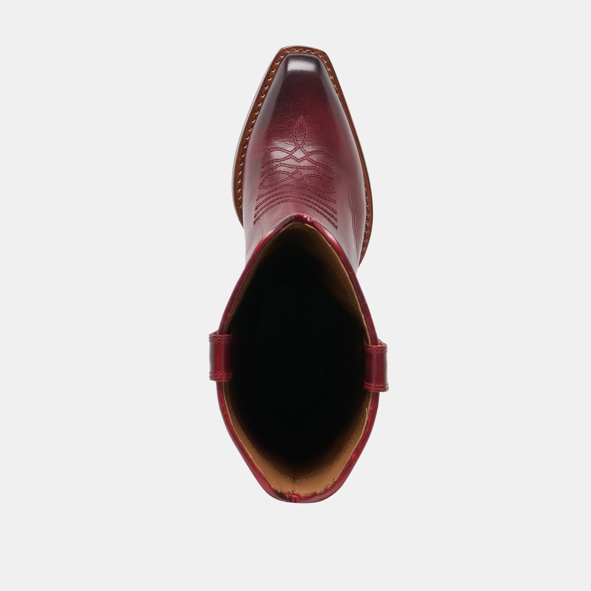 VIGLA Garnet Leather Pointed-Toe Western Boots / Dolce Vita