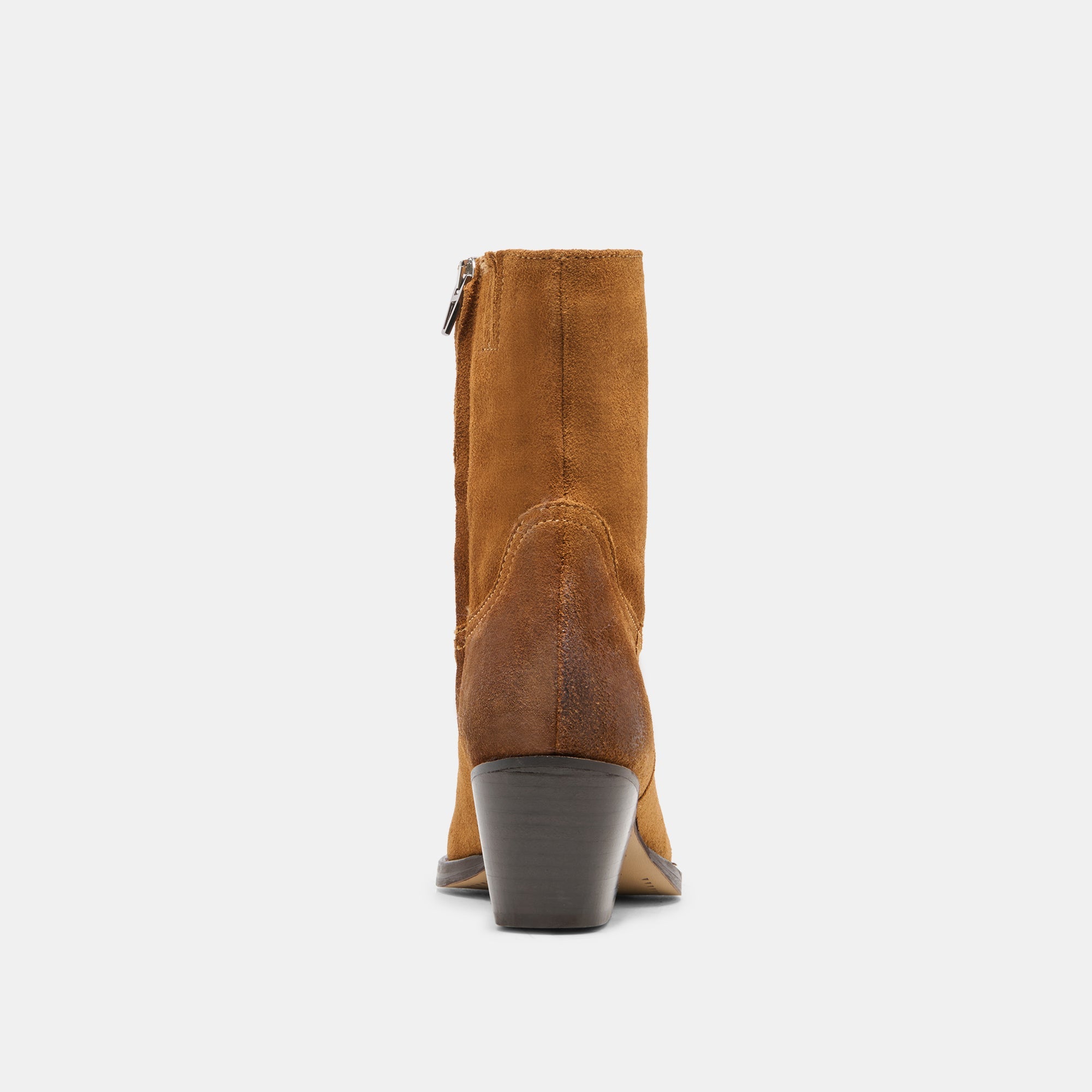 KLYDE Cognac Suede Block Heel Ankle Boots / Dolce Vita