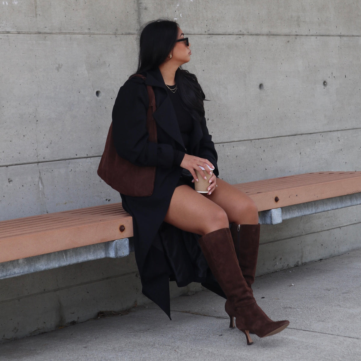 GYRA WIDE CALF BOOTS DK BROWN SUEDE
 – Dolce Vita / Dolce Vita