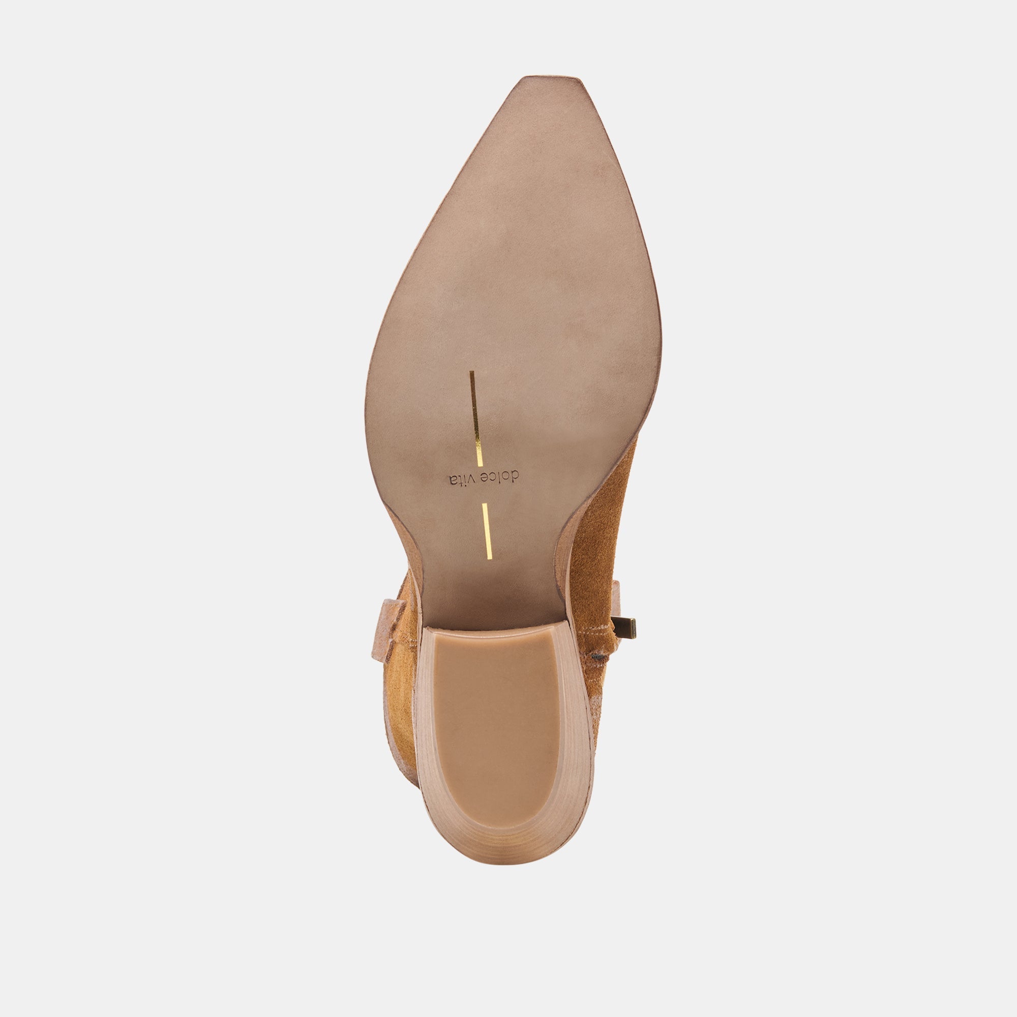 BRANDO Tan Suede Embroidered Pointed-Toe Western Boots / Dolce Vita