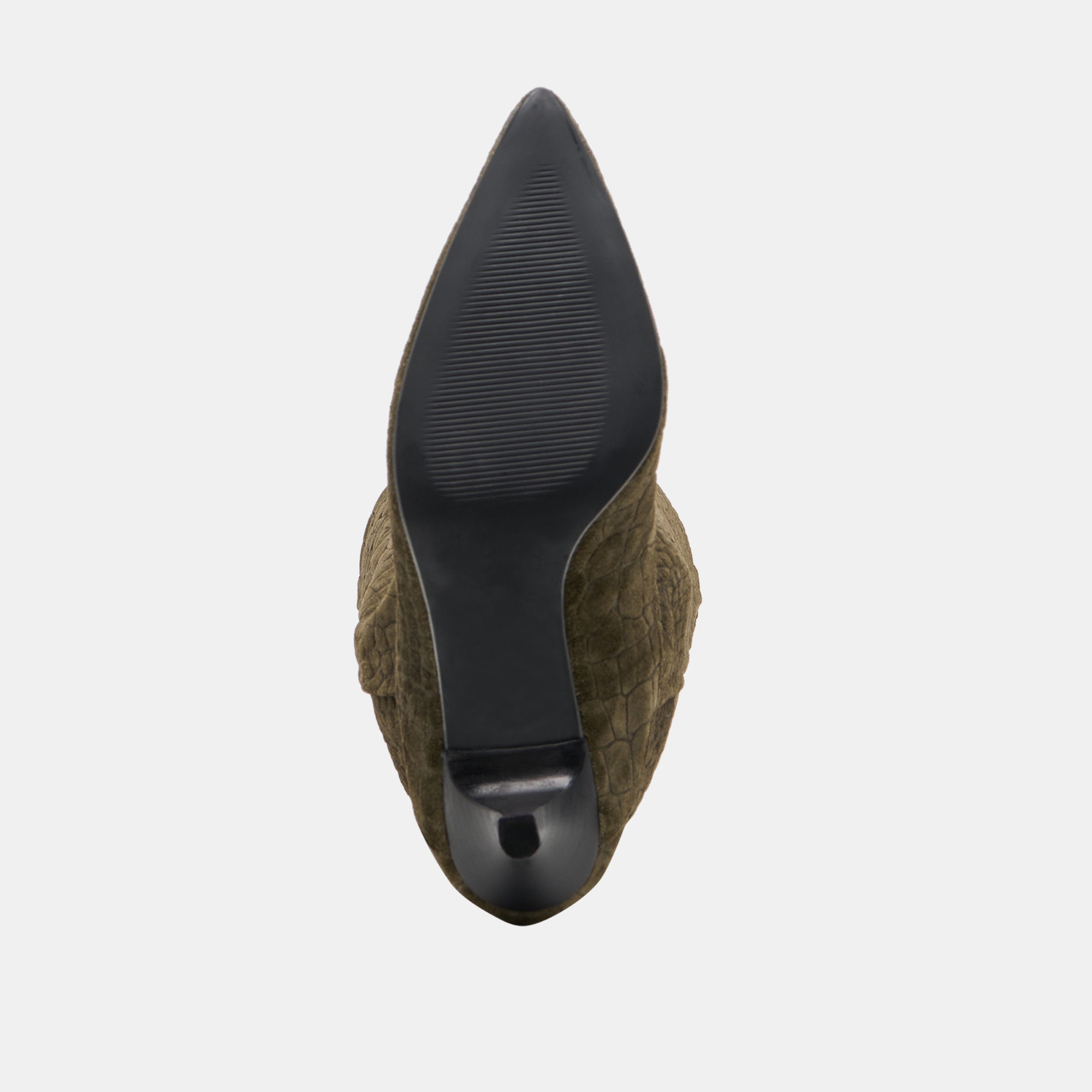 Roxla Olive Croco Embossed Leather Boots / Dolce Vita