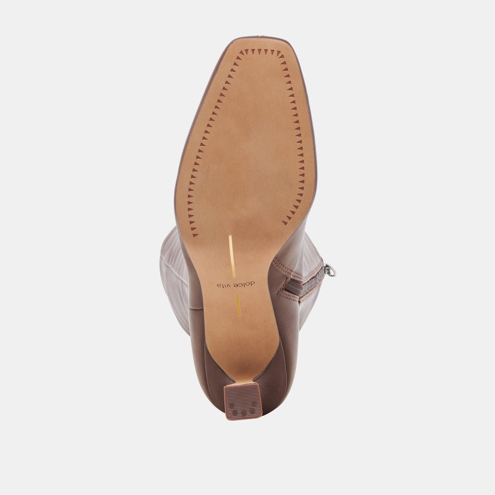 Gyra Extra Wide Calf Chocolate Boots | Leather Wide Calf Boots
 – Dolce Vita / Dolce Vita