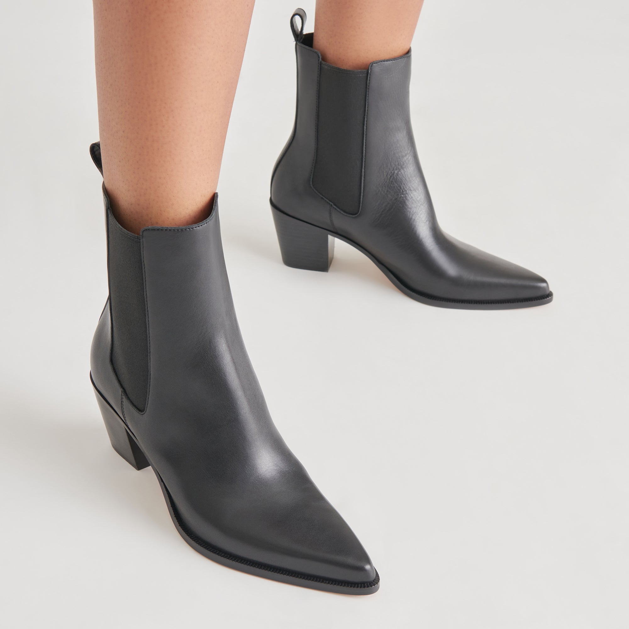 SHADIE H2O WIDE BOOTIES BLACK LEATHER
 – Dolce Vita / Dolce Vita
