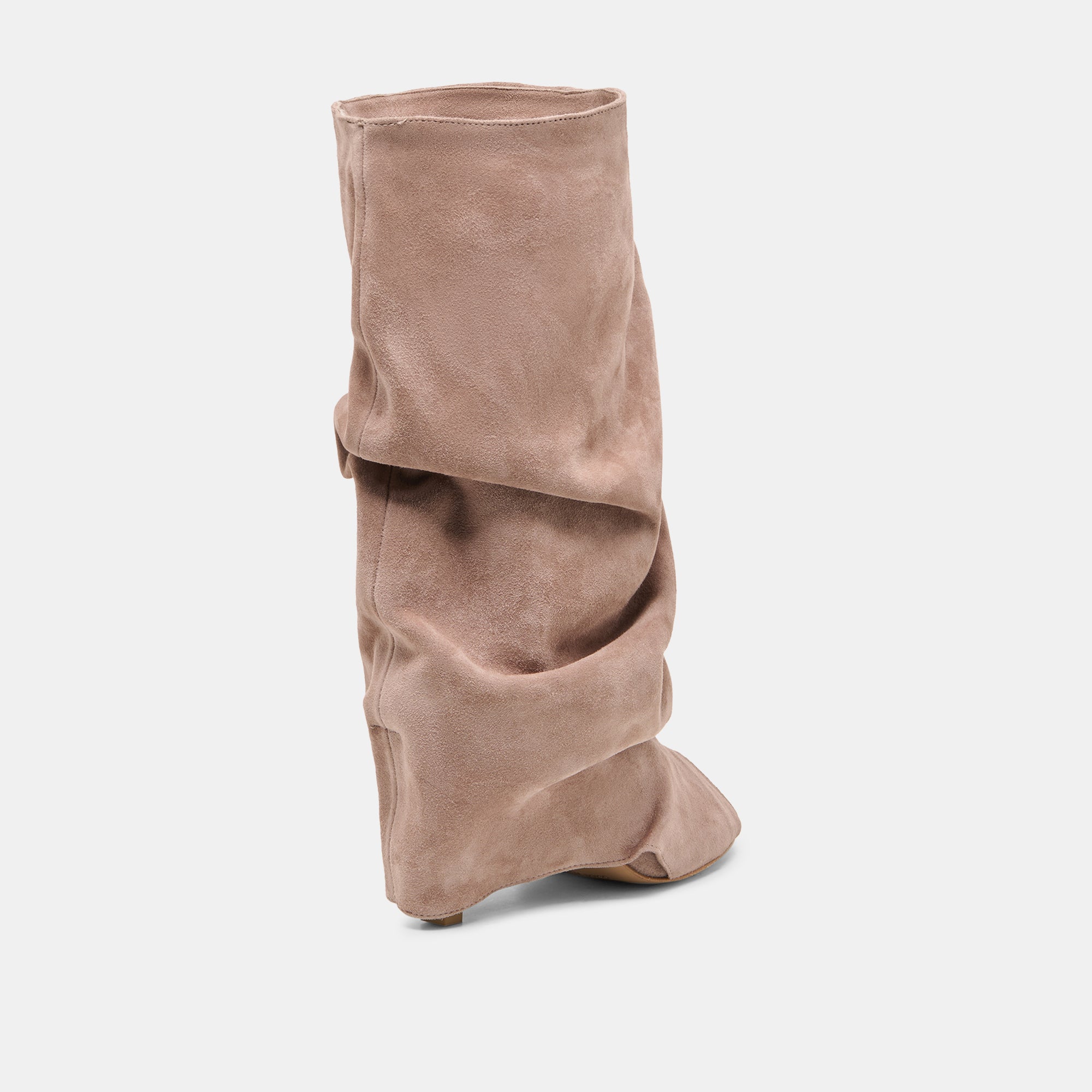 CLYFF Taupe Suede Slouch Foldover Open-Toe Boots / Dolce Vita