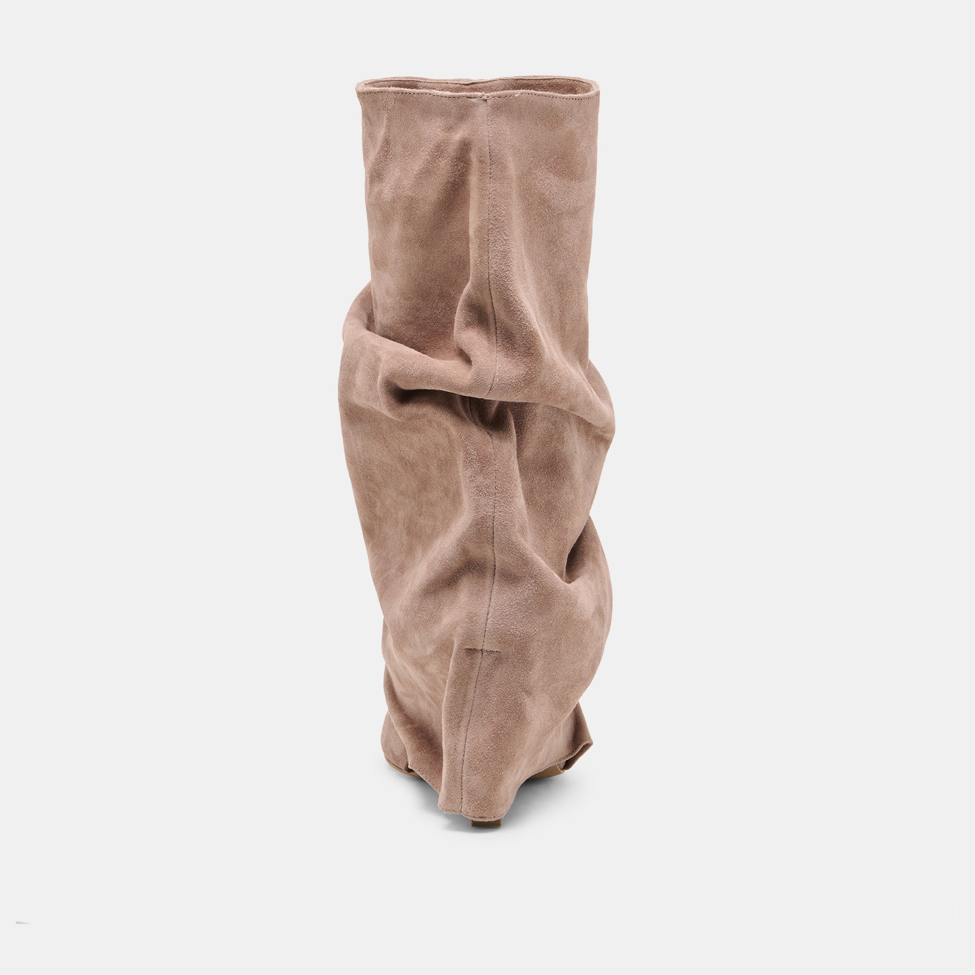 CLYFF Taupe Suede Slouch Foldover Open-Toe Boots / Dolce Vita