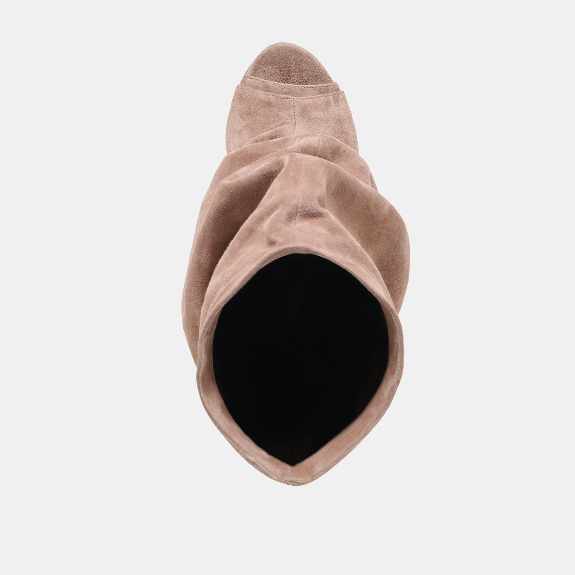 CLYFF Taupe Suede Slouch Foldover Open-Toe Boots / Dolce Vita