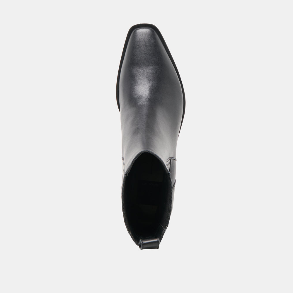 Faint H2O Waterproof Black Leather Booties / Dolce Vita