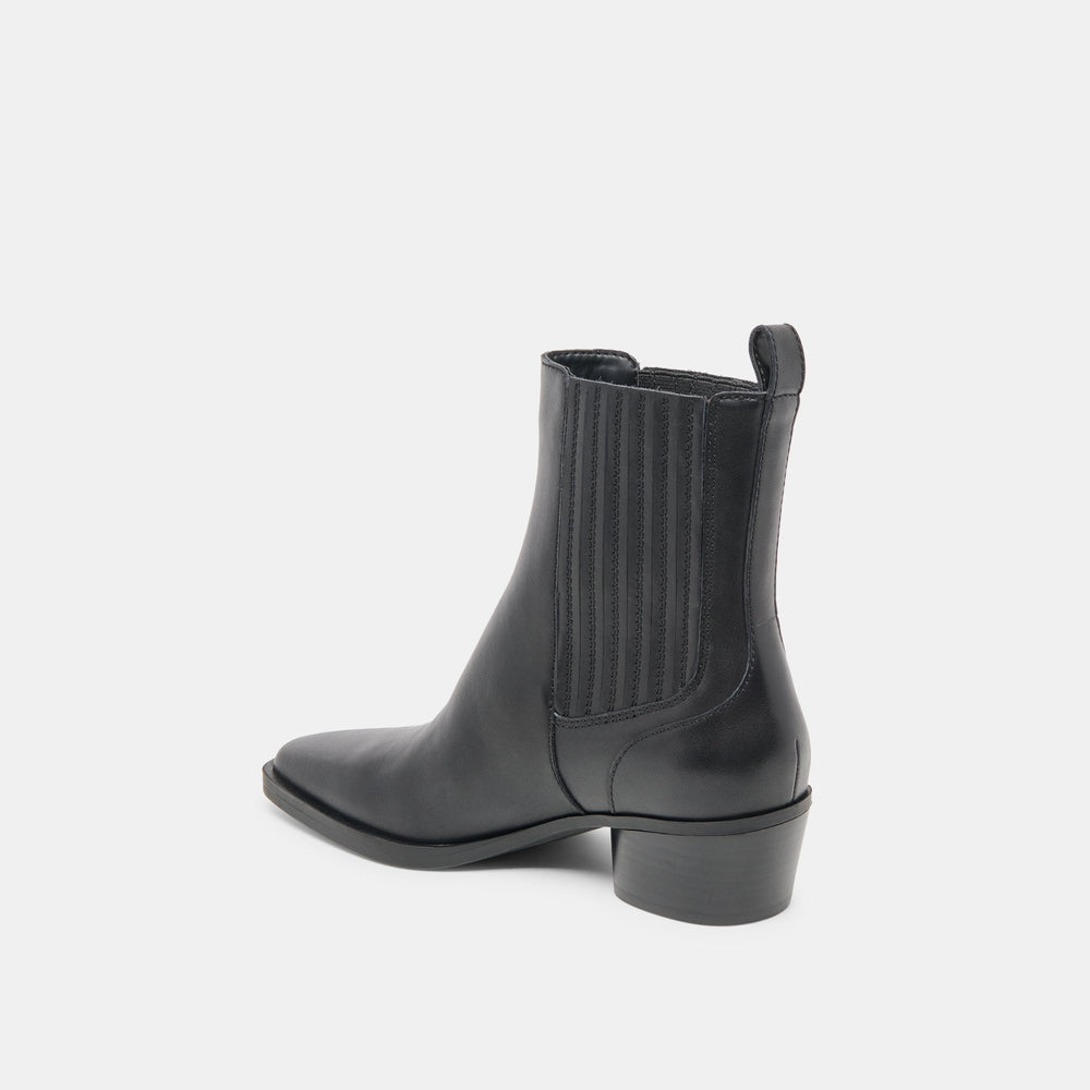Faint H2O Waterproof Black Leather Booties / Dolce Vita